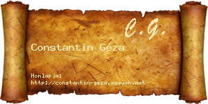 Constantin Géza névjegykártya